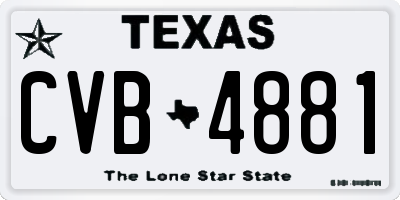 TX license plate CVB4881
