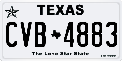 TX license plate CVB4883