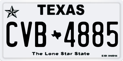 TX license plate CVB4885