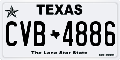 TX license plate CVB4886