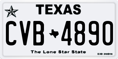 TX license plate CVB4890