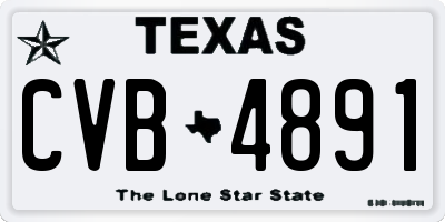 TX license plate CVB4891