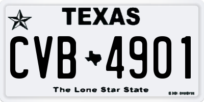 TX license plate CVB4901