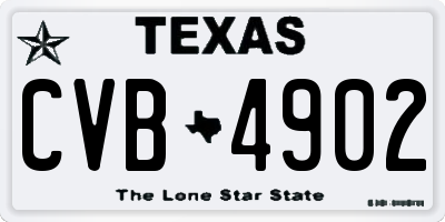 TX license plate CVB4902
