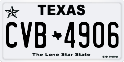 TX license plate CVB4906