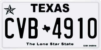 TX license plate CVB4910