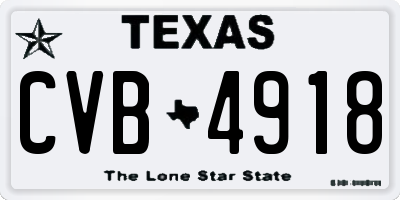 TX license plate CVB4918
