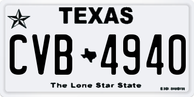 TX license plate CVB4940
