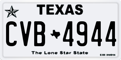 TX license plate CVB4944