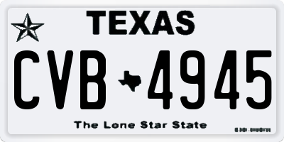 TX license plate CVB4945