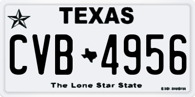 TX license plate CVB4956