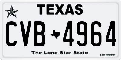 TX license plate CVB4964