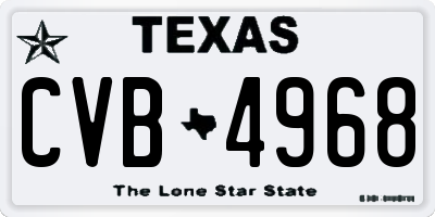 TX license plate CVB4968