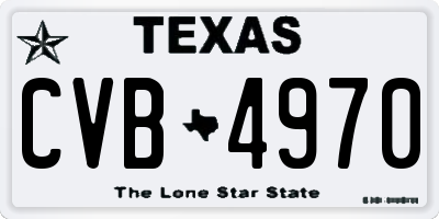 TX license plate CVB4970