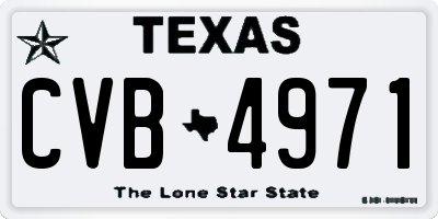 TX license plate CVB4971