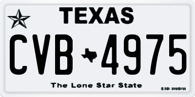 TX license plate CVB4975