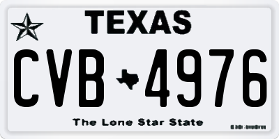 TX license plate CVB4976