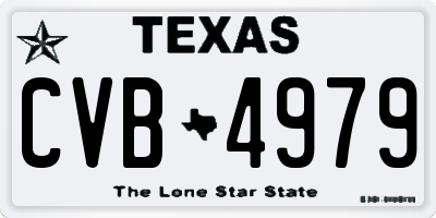 TX license plate CVB4979