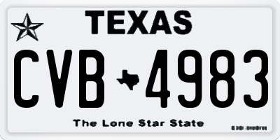 TX license plate CVB4983