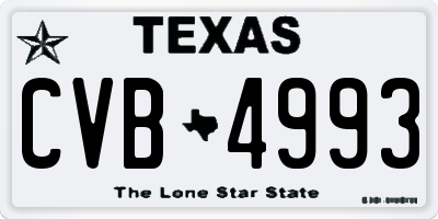 TX license plate CVB4993