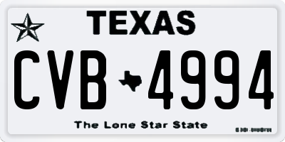 TX license plate CVB4994