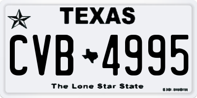 TX license plate CVB4995