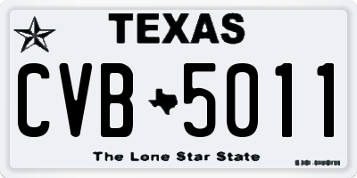 TX license plate CVB5011