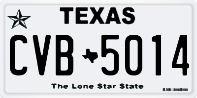 TX license plate CVB5014