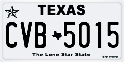 TX license plate CVB5015