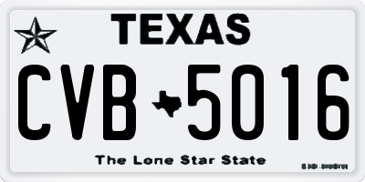 TX license plate CVB5016