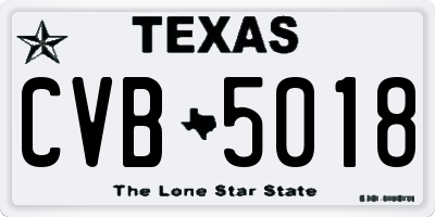 TX license plate CVB5018