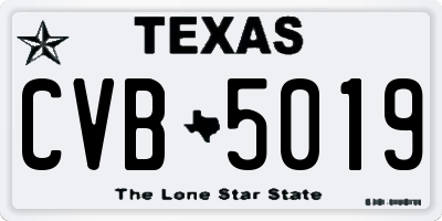 TX license plate CVB5019