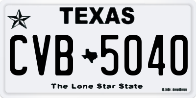 TX license plate CVB5040