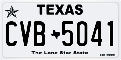 TX license plate CVB5041