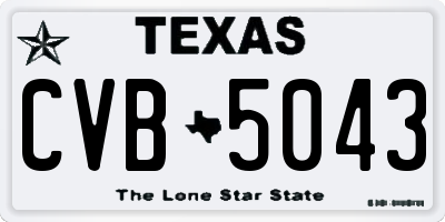 TX license plate CVB5043