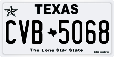 TX license plate CVB5068