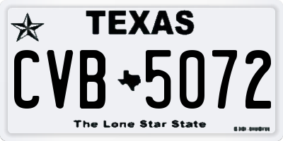TX license plate CVB5072
