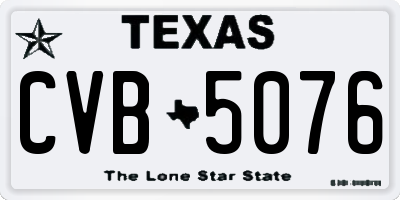 TX license plate CVB5076
