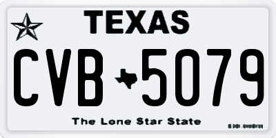 TX license plate CVB5079