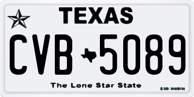 TX license plate CVB5089