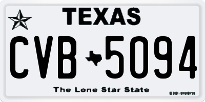 TX license plate CVB5094