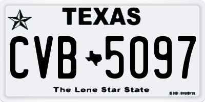 TX license plate CVB5097