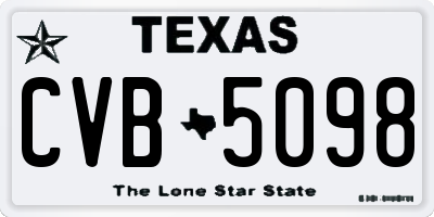 TX license plate CVB5098