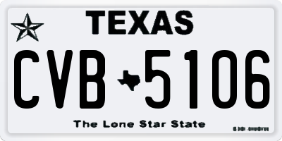TX license plate CVB5106