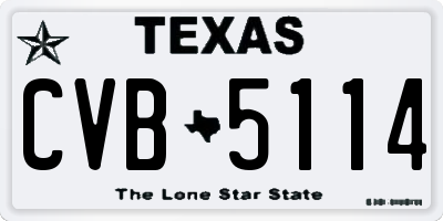 TX license plate CVB5114