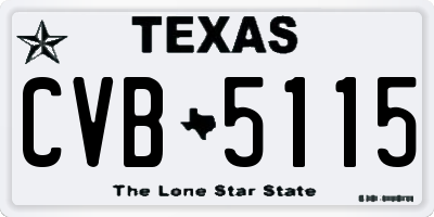 TX license plate CVB5115