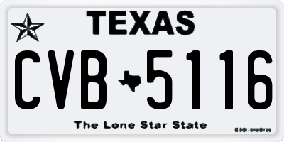 TX license plate CVB5116