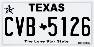 TX license plate CVB5126