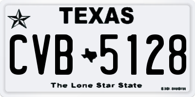 TX license plate CVB5128