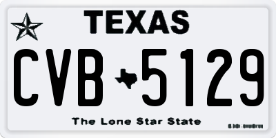 TX license plate CVB5129